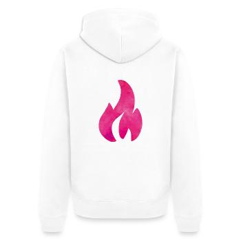flamme feuer pink - Unisex Premium Bio Zip Hoodie - Weiß - Hinten - Thijin (182cm)