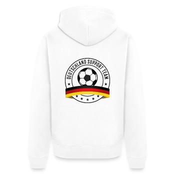 deutschland support fußball - Unisex Premium Bio Zip Hoodie - Weiß - Hinten - Thijin (182cm)