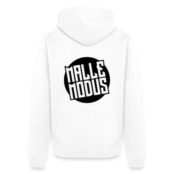 malle modus design - Unisex Premium Bio Zip Hoodie - Weiß - Hinten - Thijin (182cm)