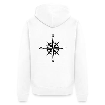 boussole - Veste à capuche bio Premium Unisexe - blanc - Dos - Thijin (182cm)