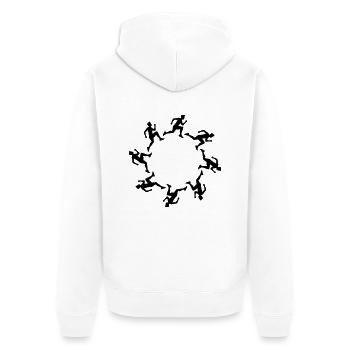 cercle rond équipe équipage amis voyage du monde b - Veste à capuche bio Premium Unisexe - blanc - Dos - Thijin (182cm)
