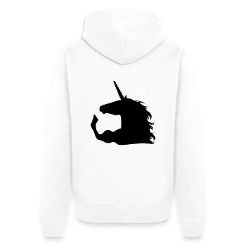 Muskel Einhorn Lustig Humor Body Bulding Unicorn - Veste à capuche bio Premium Unisexe - blanc - Dos - Thijin (182cm)