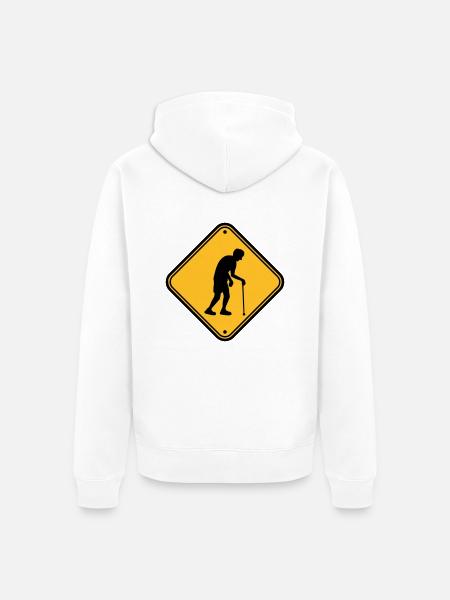 Attention retirement home sign - Unisex Premium Organic Zip Hoodie - white