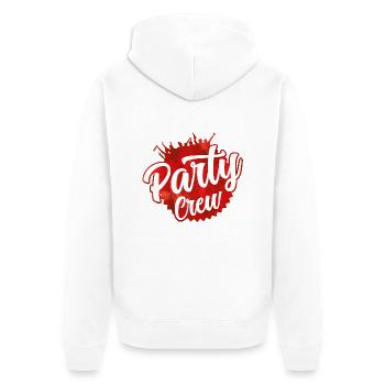 party crew - Unisex Premium Bio Zip Hoodie - Weiß - Hinten - Thijin (182cm)