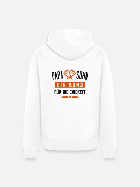 papa sohn bund ewigkeit - Unisex Premium Bio Zip Hoodie - Weiß