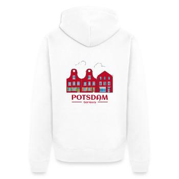 potsdam_stadt - Unisex Premium Bio Zip Hoodie - Weiß - Hinten - Thijin (182cm)