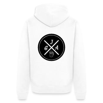 jga_1 - Unisex Premium Bio Zip Hoodie - Weiß - Hinten - Thijin (182cm)
