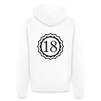 18 - Veste à capuche bio Premium Unisexe - blanc - Dos - Thijin (182cm)