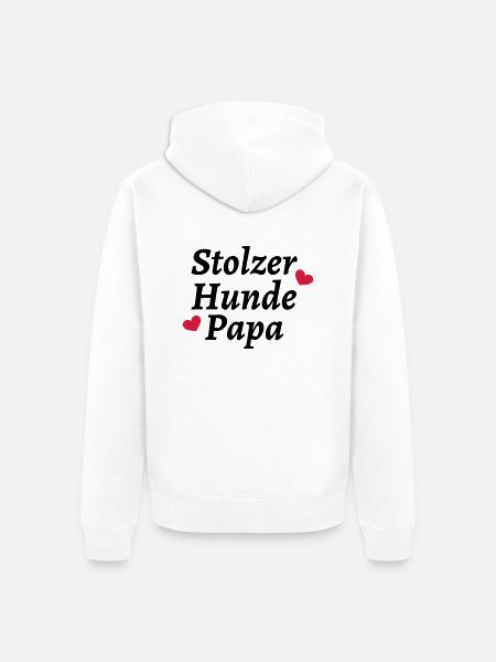 Stolzer Hunde Papa - Unisex Premium Bio Zip Hoodie - Weiß