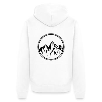 mountains - Unisex Premium Bio Zip Hoodie - Weiß - Hinten - Thijin (182cm)