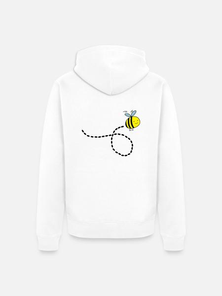 flying_bee_02 - Unisex Premium Bio Zip Hoodie - Weiß