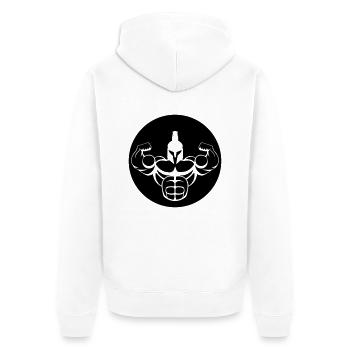 spartan_warrior_1 - Unisex Premium Organic Zip Hoodie - white - Back - Thijin (182cm)