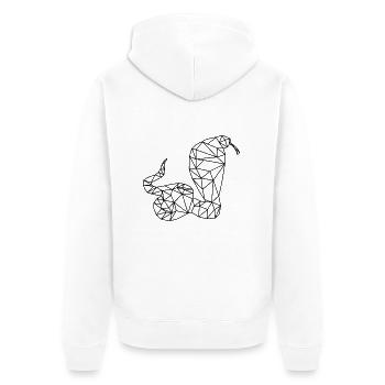 Schlange - Unisex Premium Bio Zip Hoodie - Weiß - Hinten - Thijin (182cm)