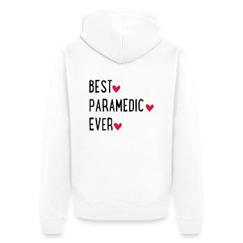 paramedic - Unisex Premium Organic Zip Hoodie - white - Back - Thijin (182cm)