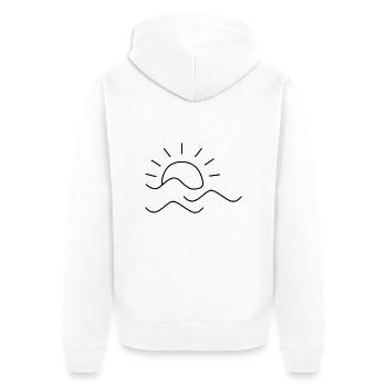 Sun - Unisex Premium Organic Zip Hoodie - white - Back - Thijin (182cm)