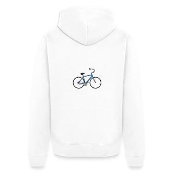 Bicycle - Unisex Premium Bio Zip Hoodie - Weiß - Hinten - Thijin (182cm)