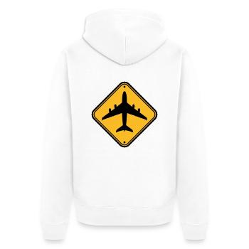 Shield Airplane Zone - Unisex Premium Organic Zip Hoodie - white - Back - Thijin (182cm)
