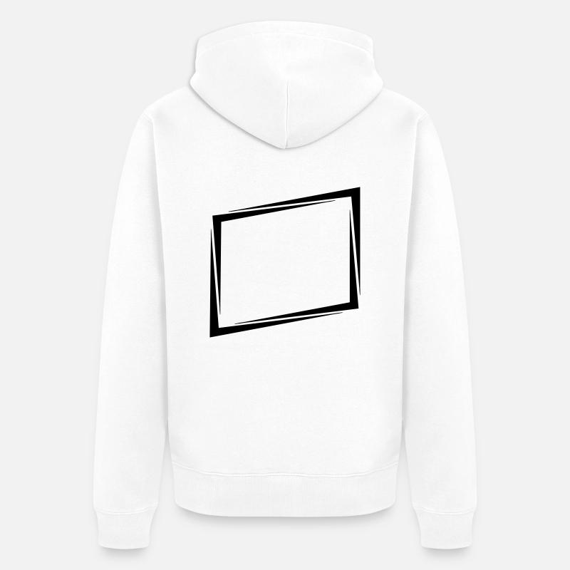 Cadre rectangle bouclier - Veste à capuche bio Premium Unisexe - blanc