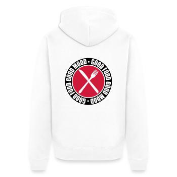 Circle stamp food - Unisex Premium Organic Zip Hoodie - white - Back - Thijin (182cm)