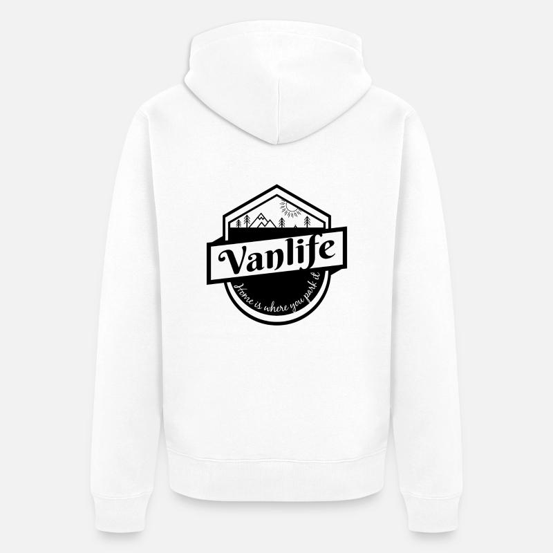 Van life, camping, bus, pull - Veste à capuche bio Premium Unisexe - blanc