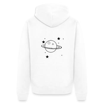space - Unisex Premium Organic Zip Hoodie - white - Back - Thijin (182cm)