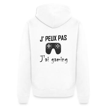 Je peux pas j ai gaming - Veste à capuche bio Premium Unisexe - blanc - Dos - Thijin (182cm)