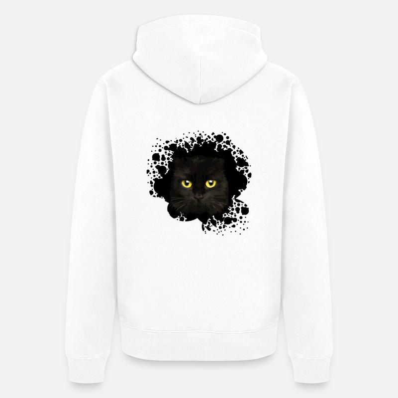 chat - Veste à capuche bio Premium Unisexe - blanc