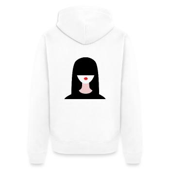 femme japonaise - Veste à capuche bio Premium Unisexe - blanc - Dos - Thijin (182cm)