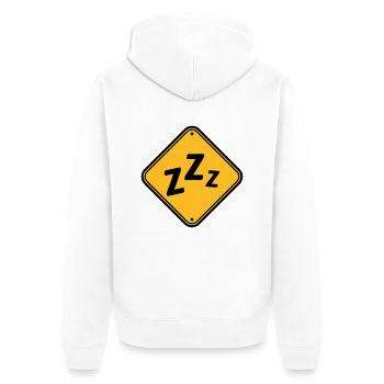 Attention bouclier ronfler - Veste à capuche bio Premium Unisexe - blanc - Dos - Thijin (182cm)