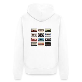 #Music retro vintage cassette tape 80s - Unisex Premium Organic Zip Hoodie - white - Back - Thijin (182cm)