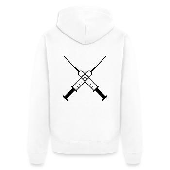 Spritzen als Vektor - Unisex Premium Bio Zip Hoodie - Weiß - Hinten - Thijin (182cm)
