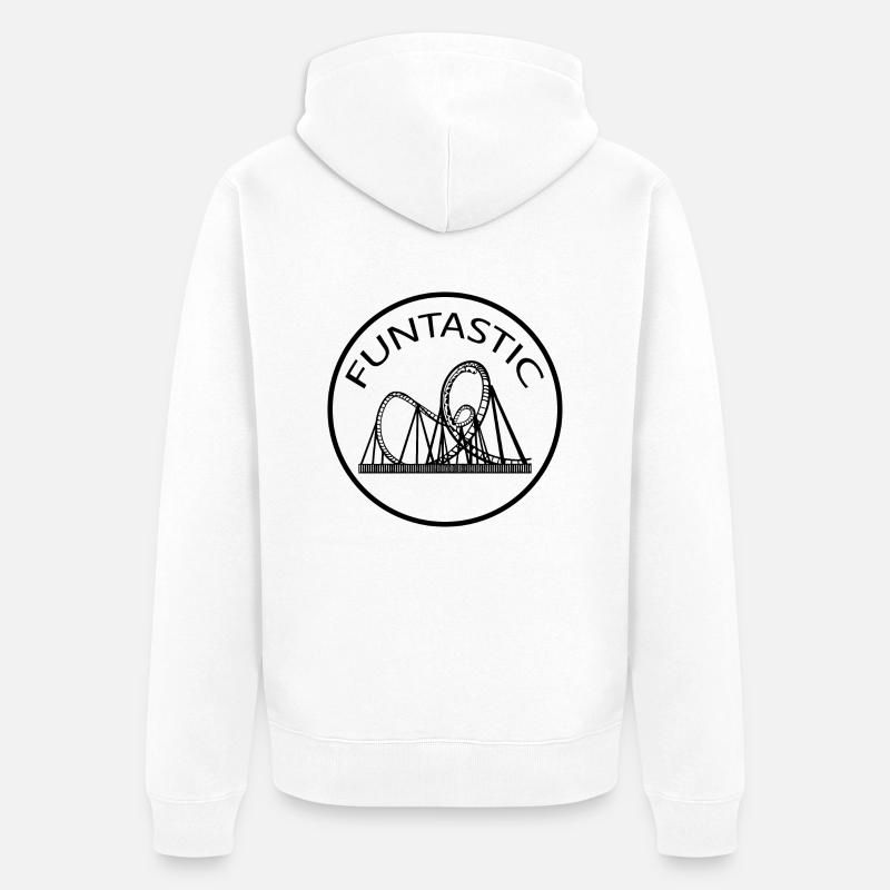 Rollercoaster Parc d’attractions - Veste à capuche bio Premium Unisexe - blanc