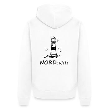 Nordlicht - Unisex Premium Bio Zip Hoodie - Weiß - Hinten - Thijin (182cm)