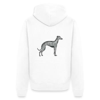 Black White Greyhound - Unisex Premium Organic Zip Hoodie - white - Back - Thijin (182cm)