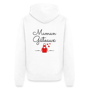 Maman gâteaux Idée cadeau original - Veste à capuche bio Premium Unisexe - blanc - Dos - Thijin (182cm)