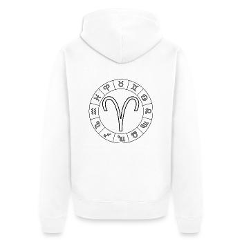 Sternzeichen Widder Aries - Unisex Premium Bio Zip Hoodie - Weiß - Hinten - Thijin (182cm)