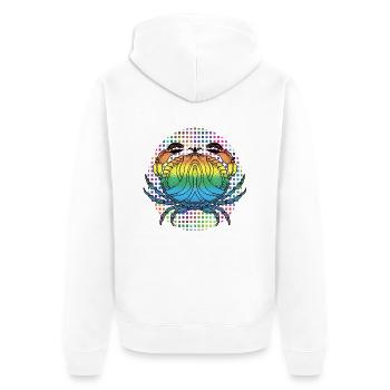 Crab - Unisex Premium Organic Zip Hoodie - white - Back - Thijin (182cm)