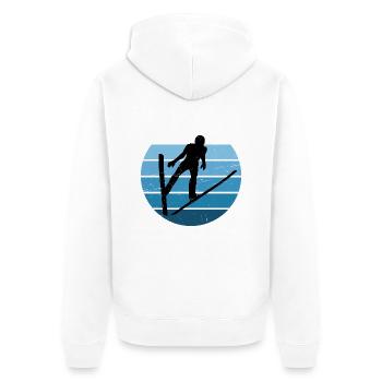 Ski jumping Ski jumper Winter sports Ski flying Fra - Unisex Premium Organic Zip Hoodie - white - Back - Thijin (182cm)