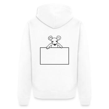 Shield with mouse - Unisex Premium Organic Zip Hoodie - white - Back - Thijin (182cm)