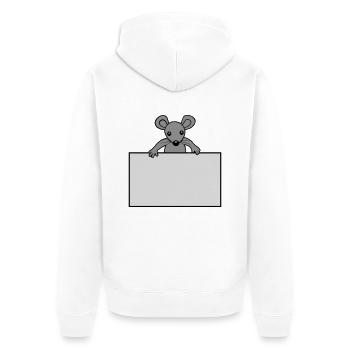 Mouse with shield - Unisex Premium Organic Zip Hoodie - white - Back - Thijin (182cm)