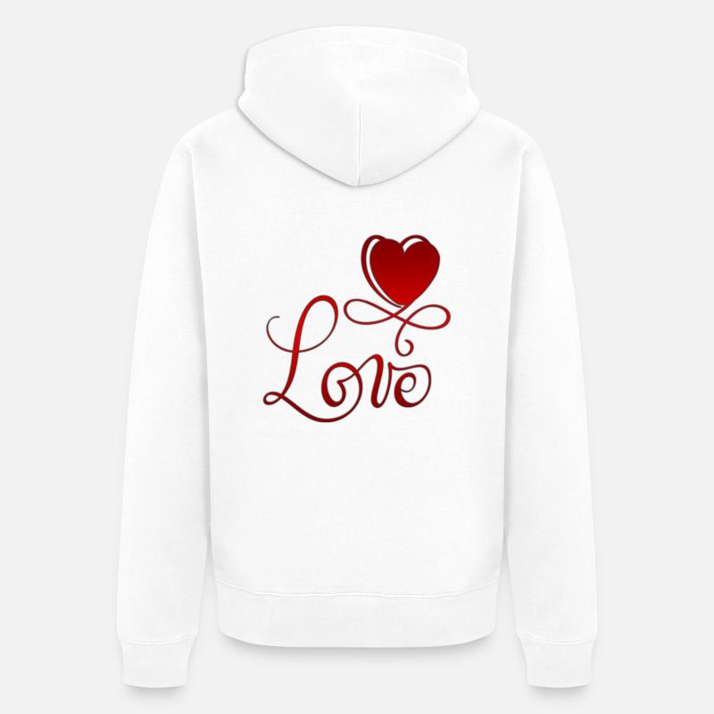 Saint-Valentin Saint-Valentin - Veste à capuche bio Premium Unisexe - blanc