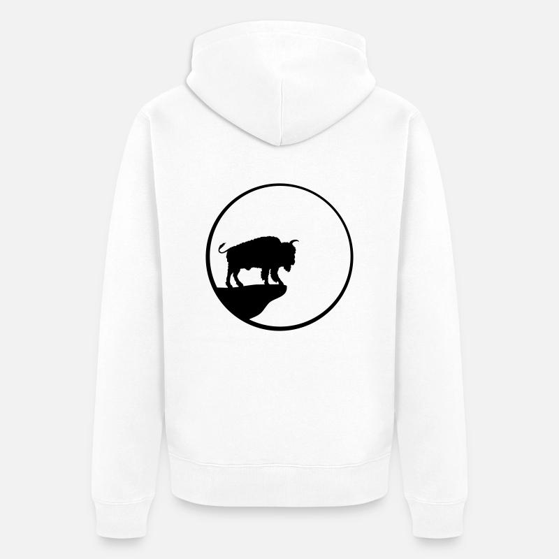 Bison Cliff Lune - Veste à capuche bio Premium Unisexe - blanc