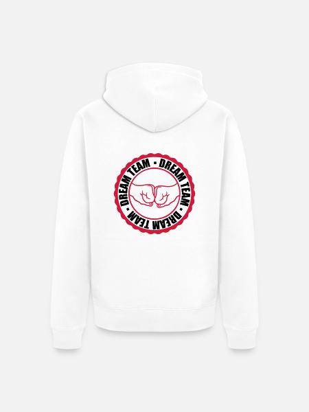 Stamp Dream Team - Unisex Premium Organic Zip Hoodie - white