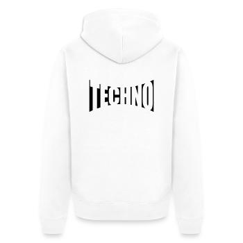 Party Musik Techno - Unisex Premium Bio Zip Hoodie - Weiß - Hinten - Thijin (182cm)