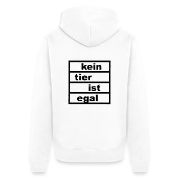 kein Tier ist egal - Unisex Premium Bio Zip Hoodie - Weiß - Hinten - Thijin (182cm)