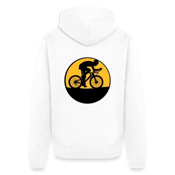 Nacht Mond Biker - Unisex Premium Bio Zip Hoodie - Weiß - Hinten - Thijin (182cm)