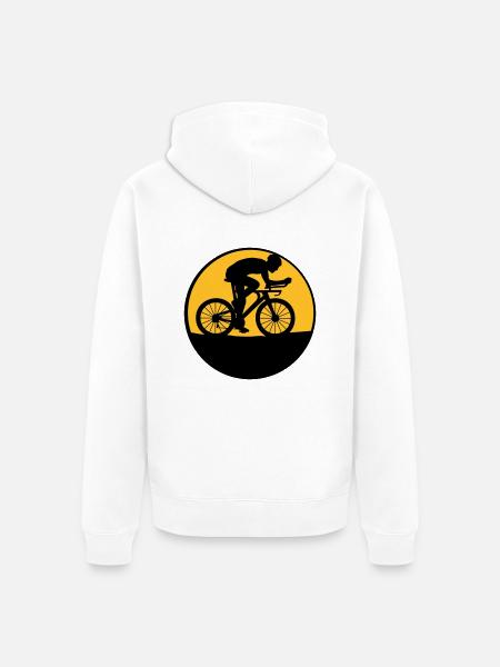 Night Moon Biker - Unisex Premium Organic Zip Hoodie - white
