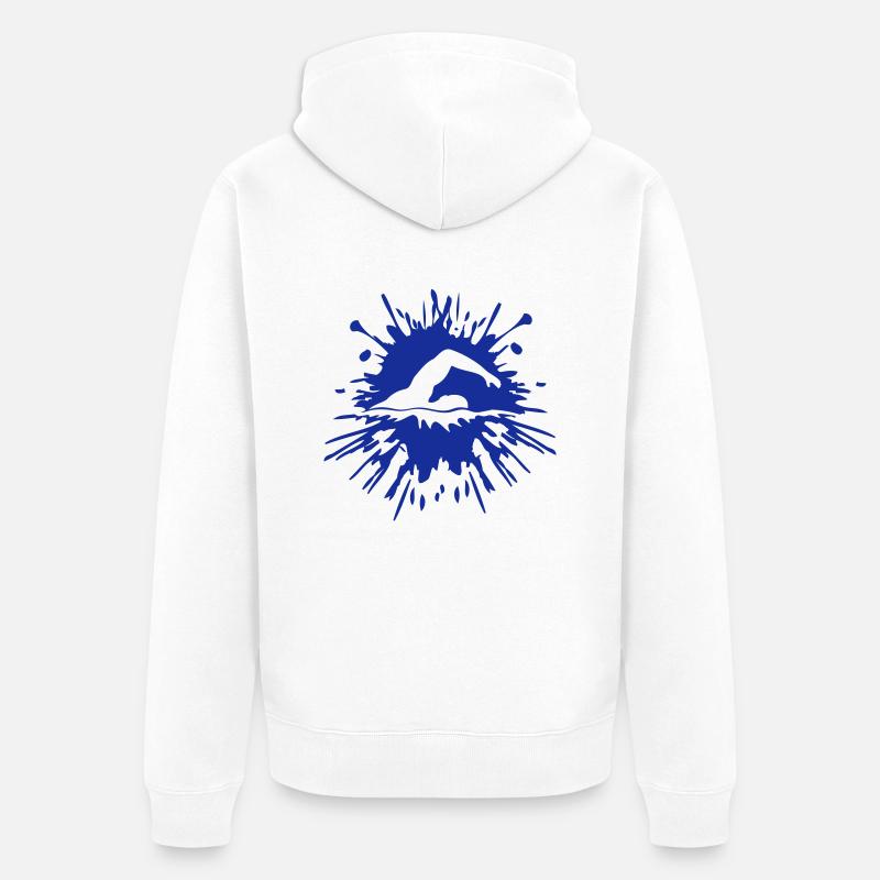 Éclaboussure de blobs de flotteur - Veste à capuche bio Premium Unisexe - blanc