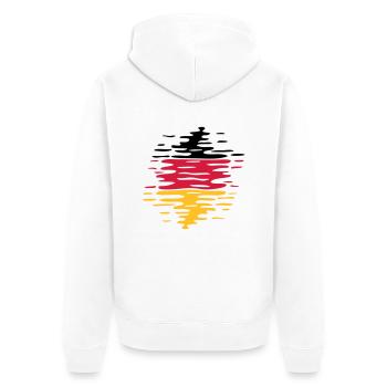 Germany Flag Waves - Unisex Premium Organic Zip Hoodie - white - Back - Thijin (182cm)