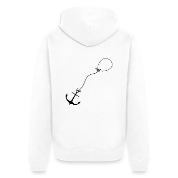 Vol en ballon d’ancre - Veste à capuche bio Premium Unisexe - blanc - Dos - Thijin (182cm)